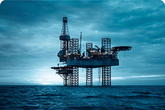 Offshore platform and subsea petrochemical extraction facilities