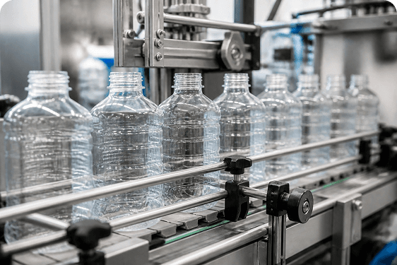 Automated pharmaceutical conveyor line with sterile packaging